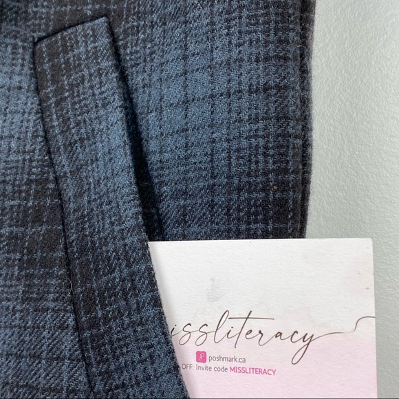 GAP Women’s Blue Black Plaid Short-sleeve A-Line Shift Mini Dress [Size XS] - Picture 9 of 14